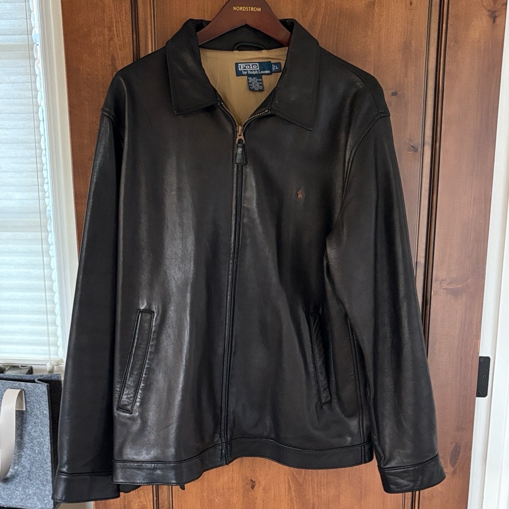 Polo by Ralph Lauren Mens’ Black Leather Jacket